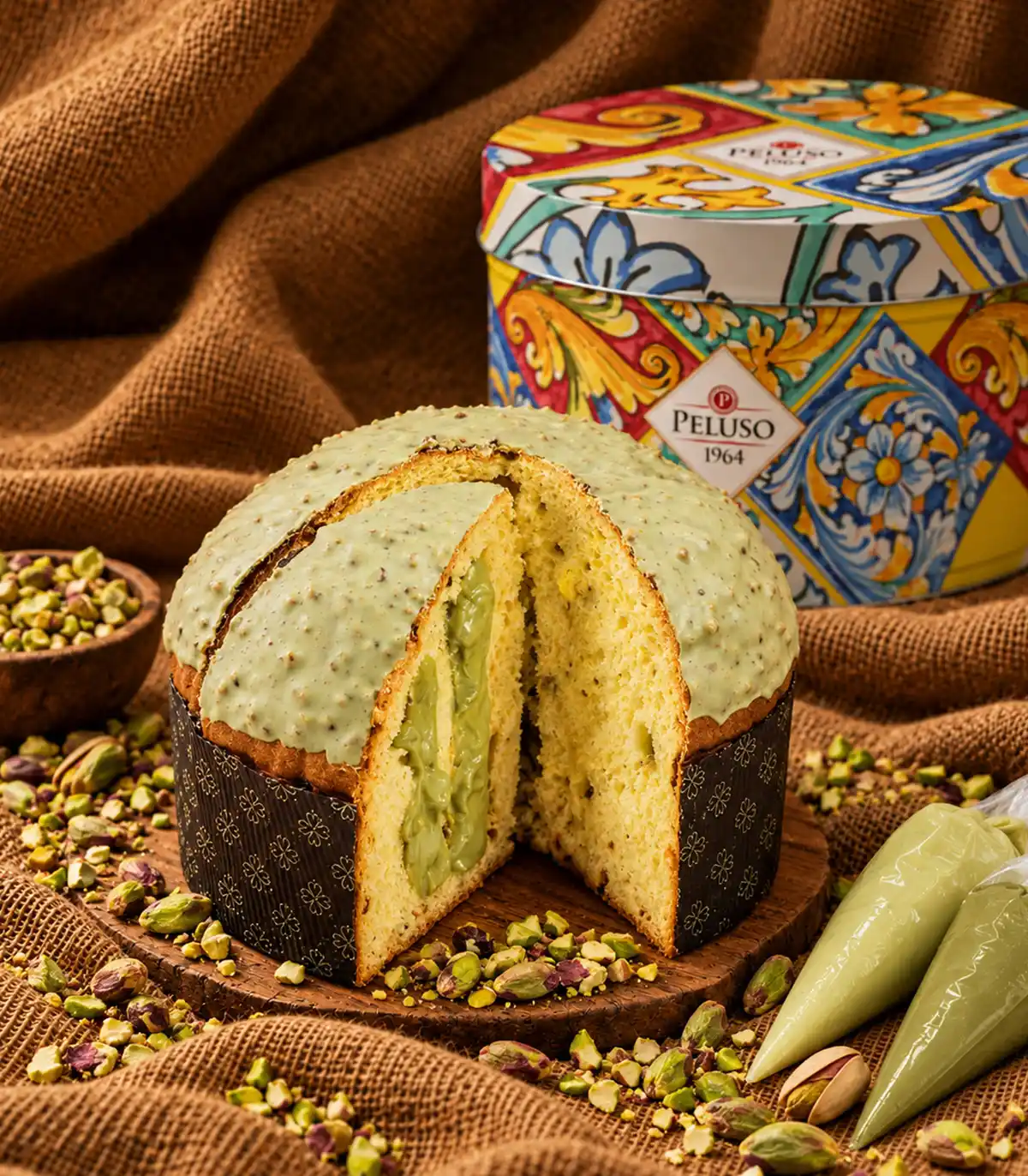 Panettone Pistacchio con Sac à Poche 2 Pistacchi_Latta